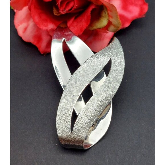 Vintage Sarah Coventry Demi Parure Brooch & Clip Earrings Set Silver Tone - Picture 6 of 9